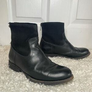 FRYE Black Leather & Suede Booties 5.5